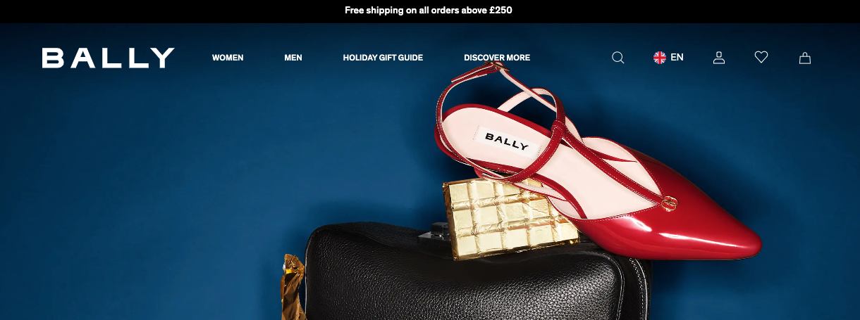 Bally Luxurywear homepage